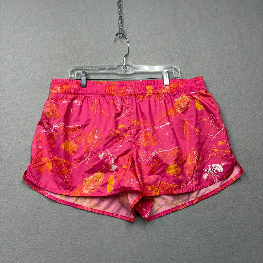 The North Face Shorts Womens XL Pink Orange Abstract Print Running Athletic U15
